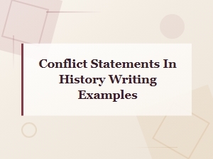 Conflict Statements in History Writing Examples